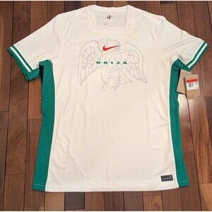 Nike Nigeria 2024-25 Home Soccer Jersey White Mens Large FQ8837-100 NWT